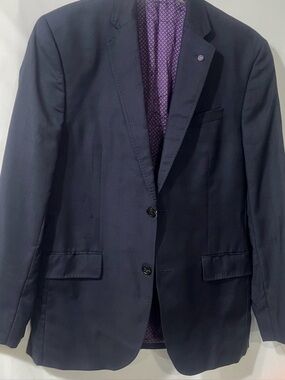 Ted Baker Men's Navy Blazer with Purple Lining